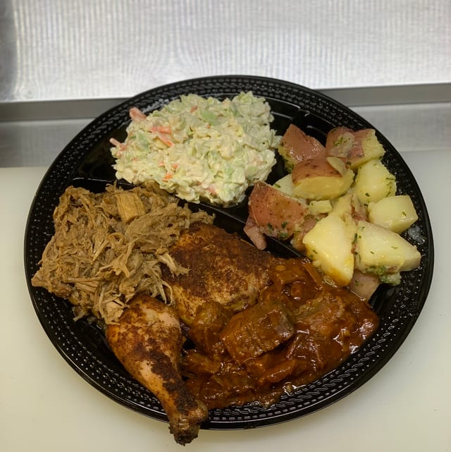 3 Meat BBQ Combination Dinner.